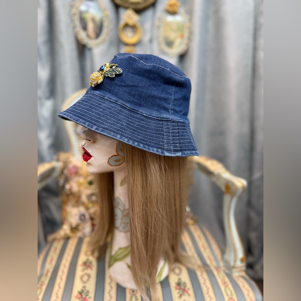 Denim Dress with Matching Hat and necklace - Picture 6 of 7